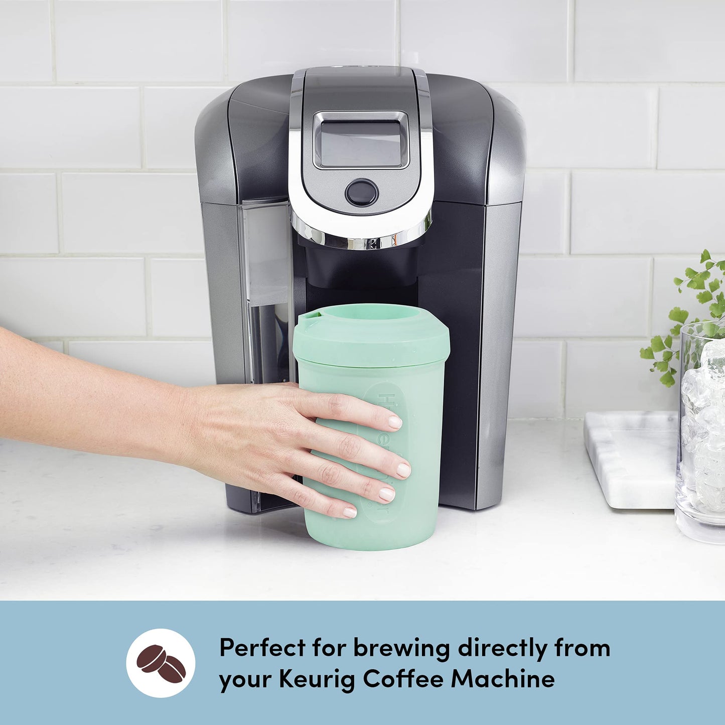 [🛍️More affordable]❄️HyperChiller HC2M Patented Iced Coffee/Beverage Cooler🧊, NEW, IMPROVED,STRONGER AND MORE DURABLE! Ready in One Minute, Reusable for Iced Tea, Wine, Spirits, Alcohol, Juice, 12.5 Oz, Mint Blue